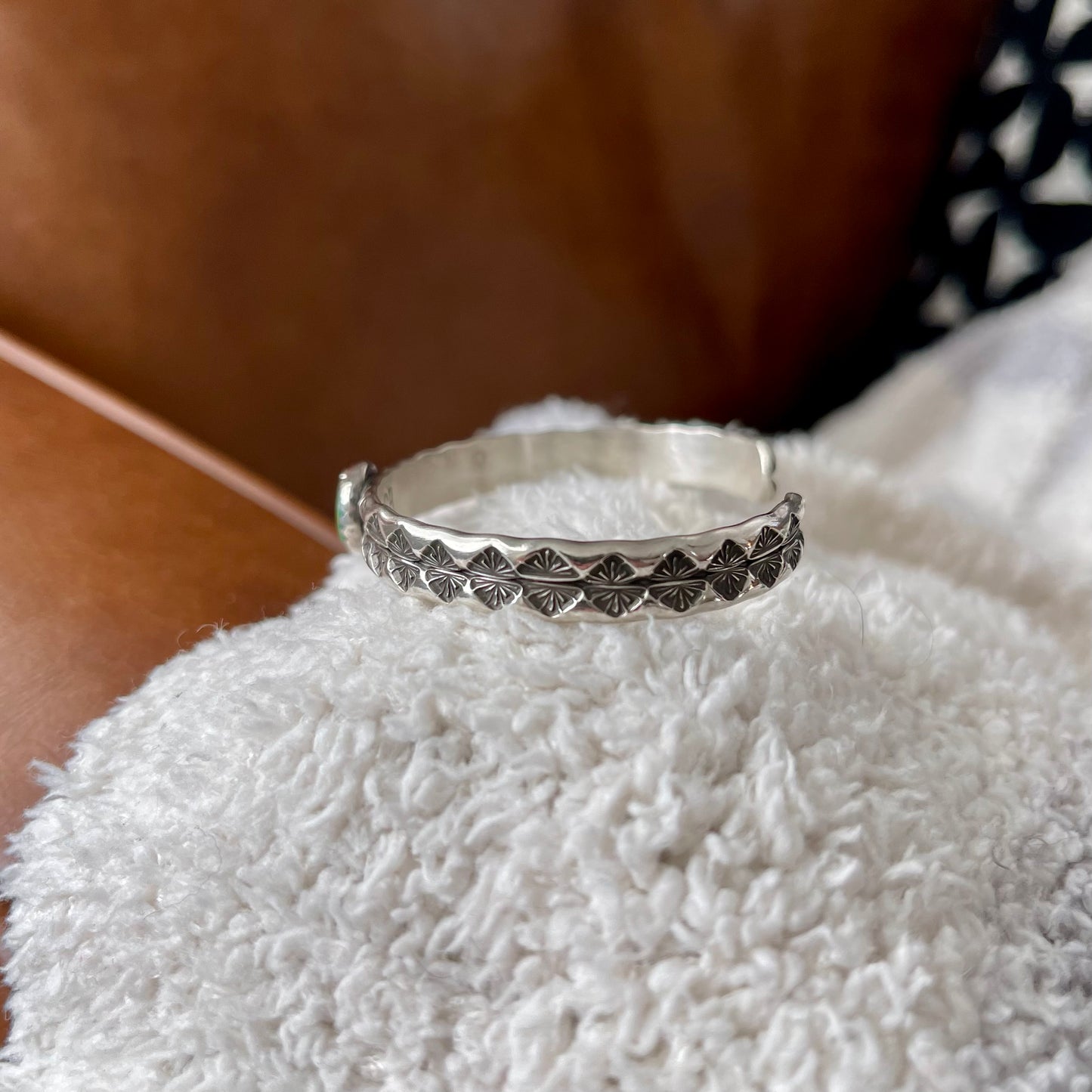 Sonoran Turquoise Stamped Stacker Cuff
