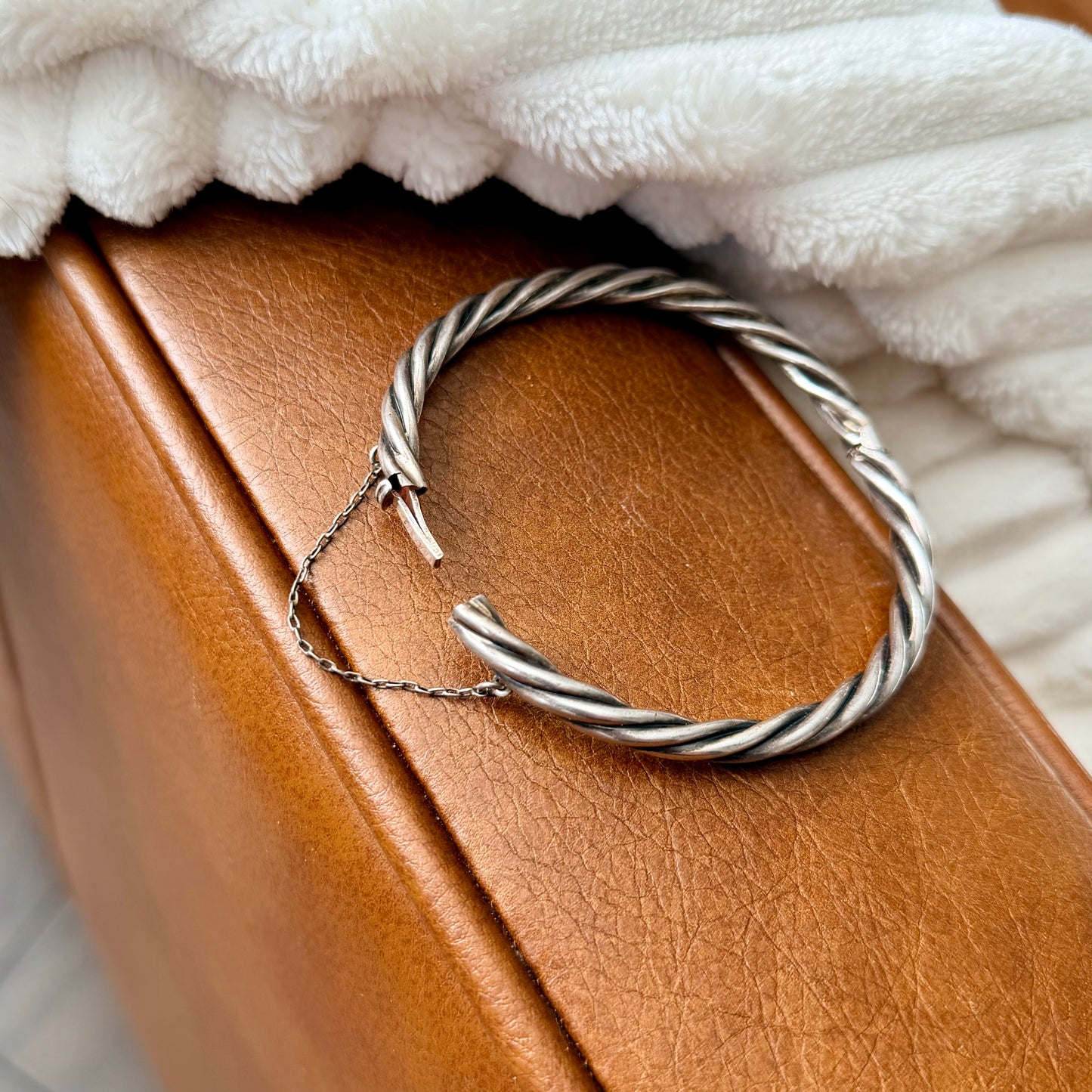 Vintage Hollow Hinged Bangle