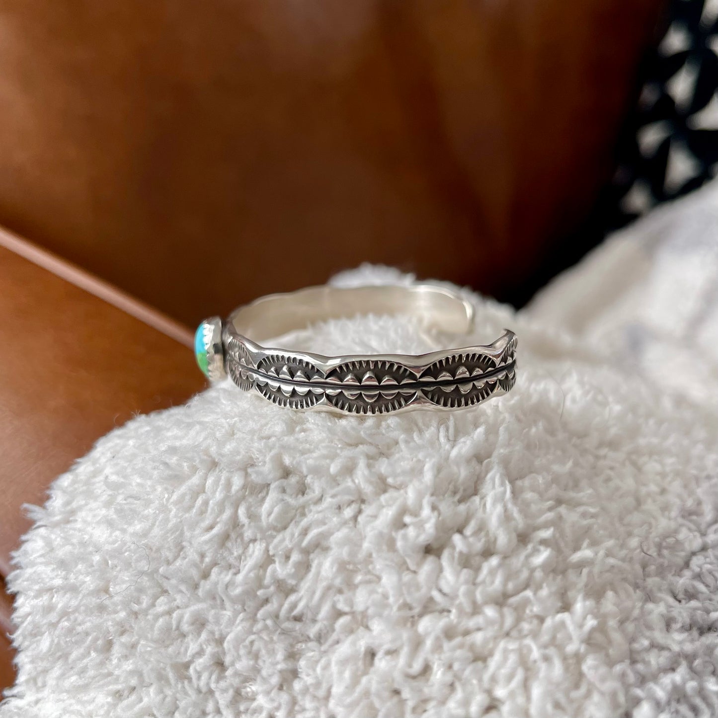 Sonoran Turquoise Stamped Stacker Cuff
