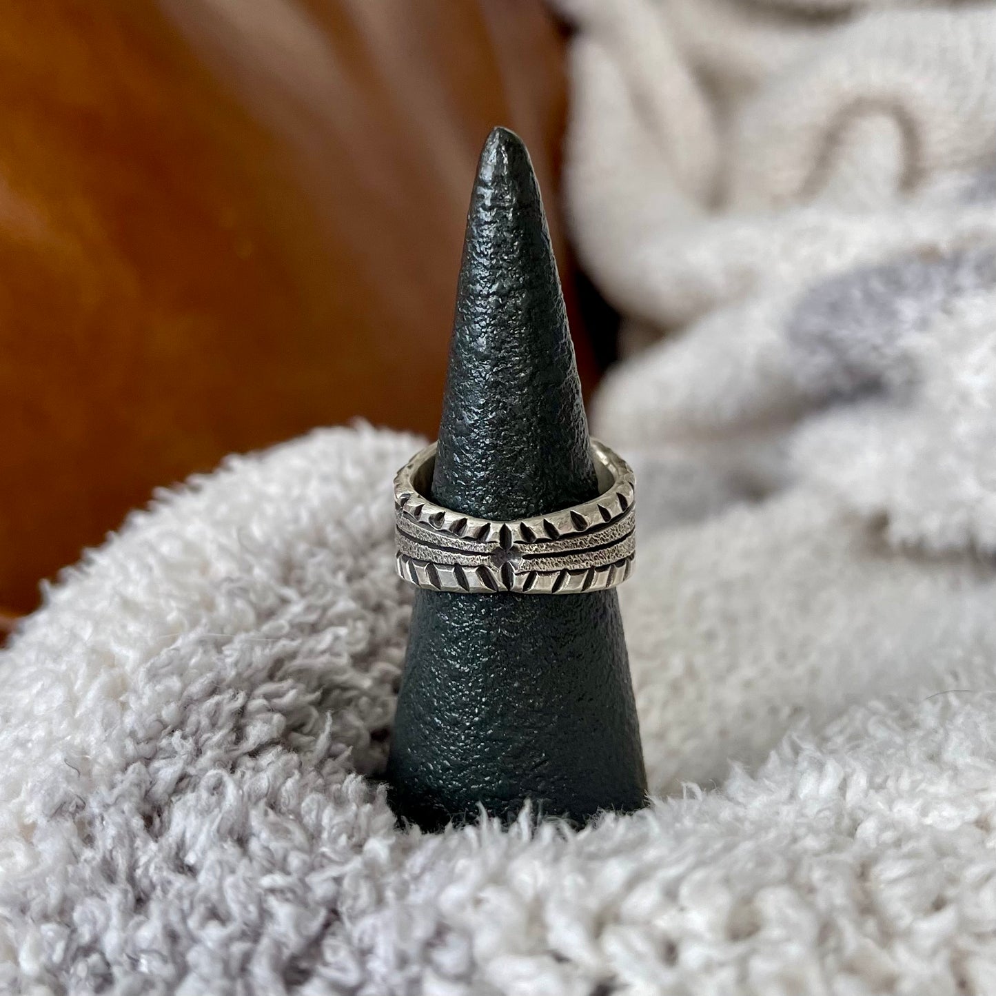 White Buffalo Tapered Ring - Size 8