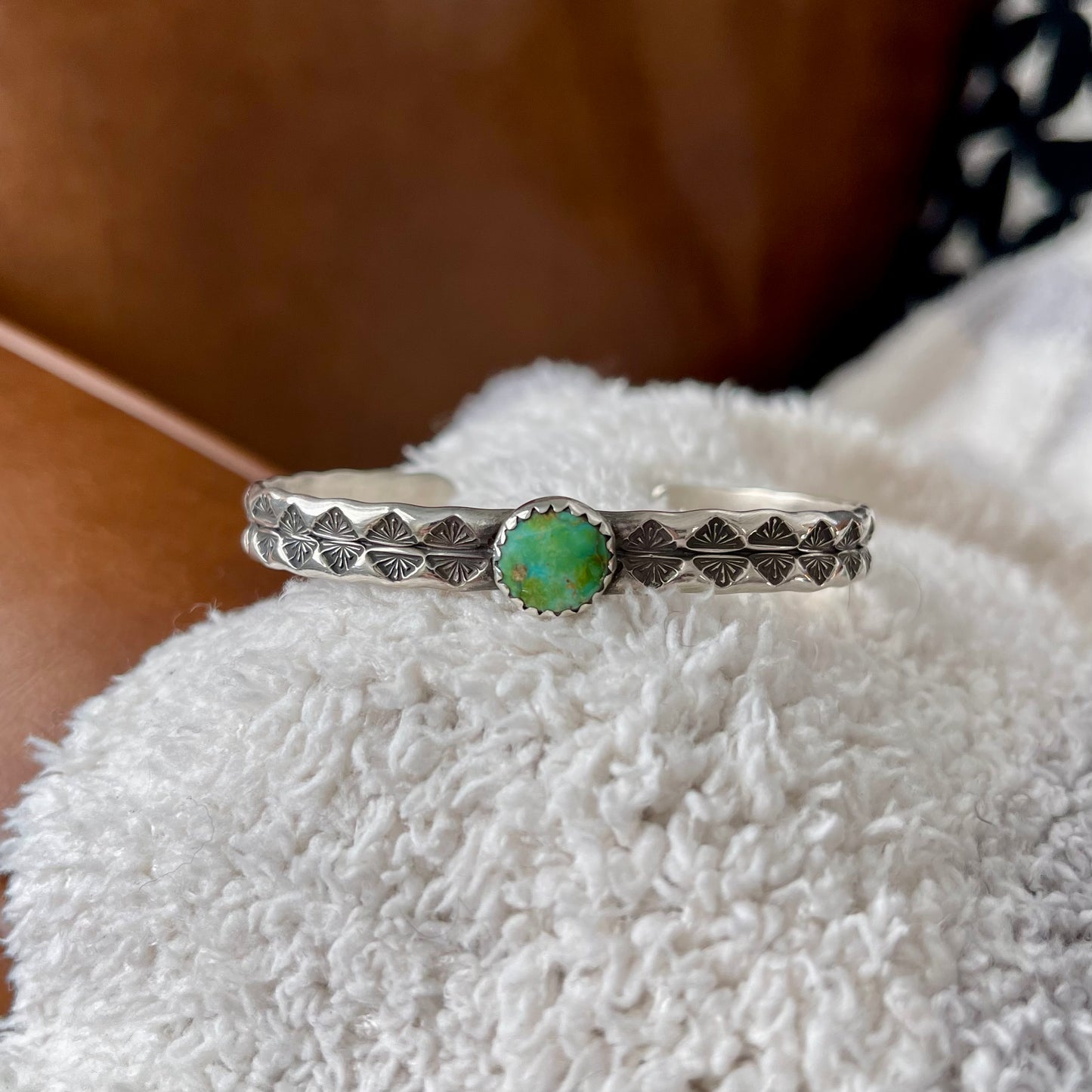Sonoran Turquoise Stamped Stacker Cuff