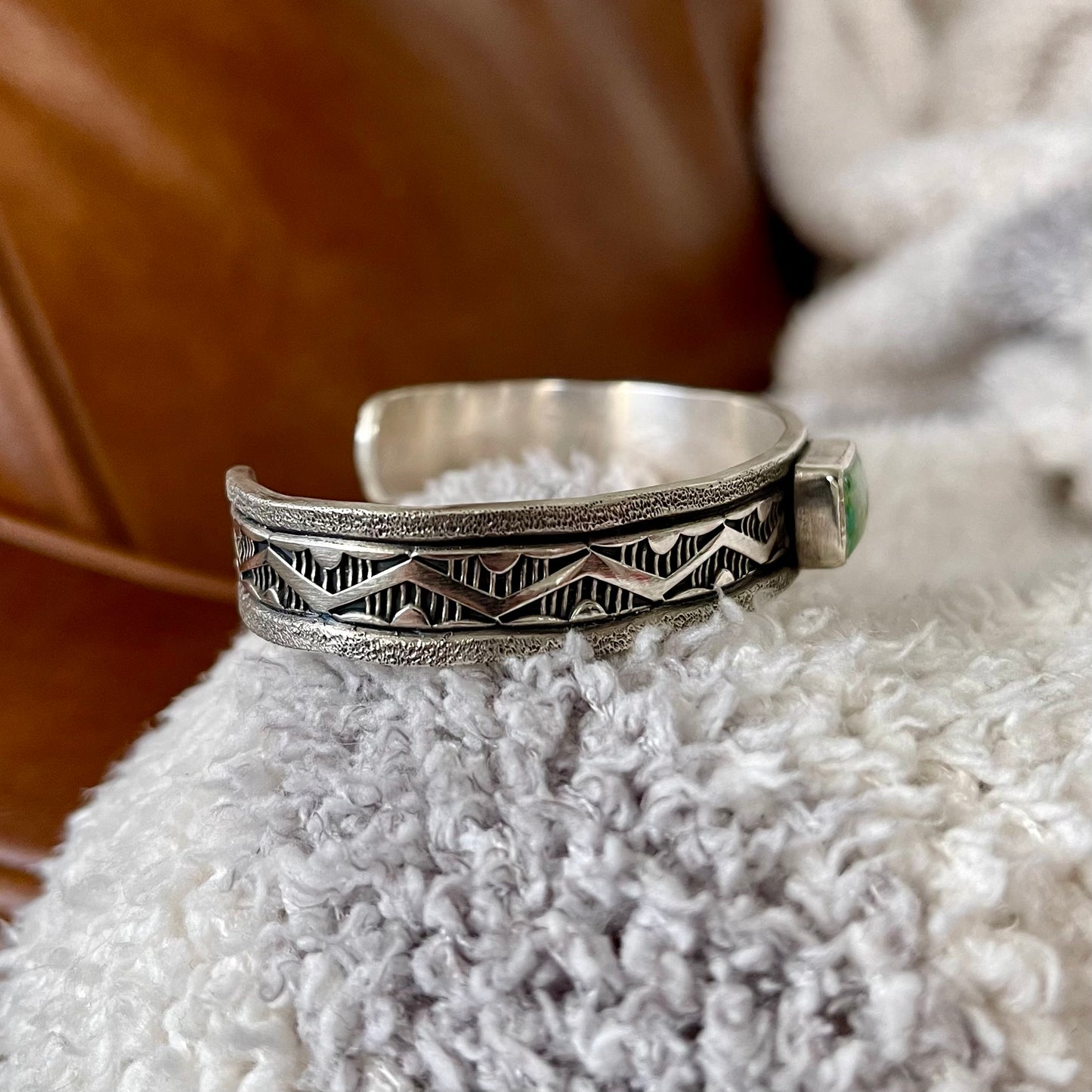 Sonoran Turquoise Stamped Stacker Cuff