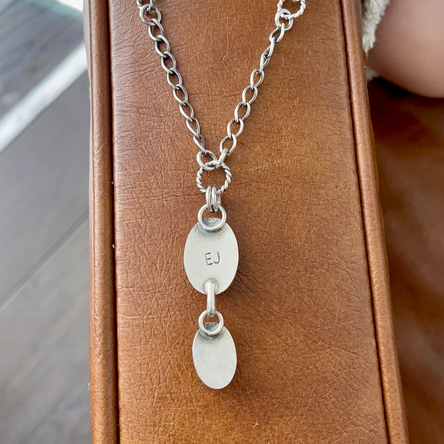 Number 8 Turquoise Two Stone Drop Necklace