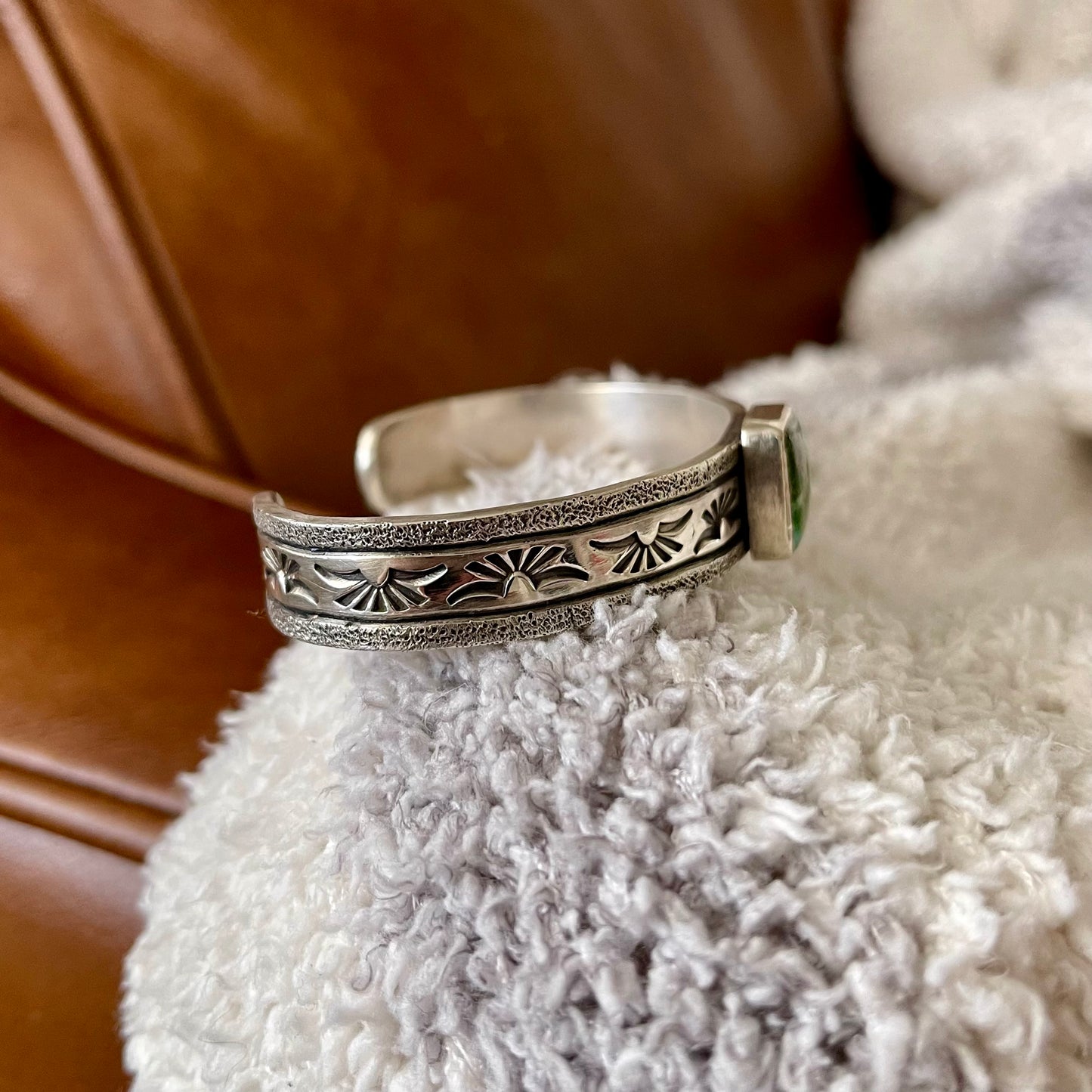 Sonoran Turquoise Stamped Stacker Cuff