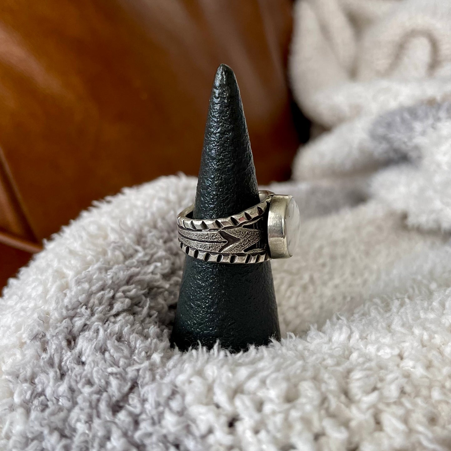 White Buffalo Tapered Ring - Size 8