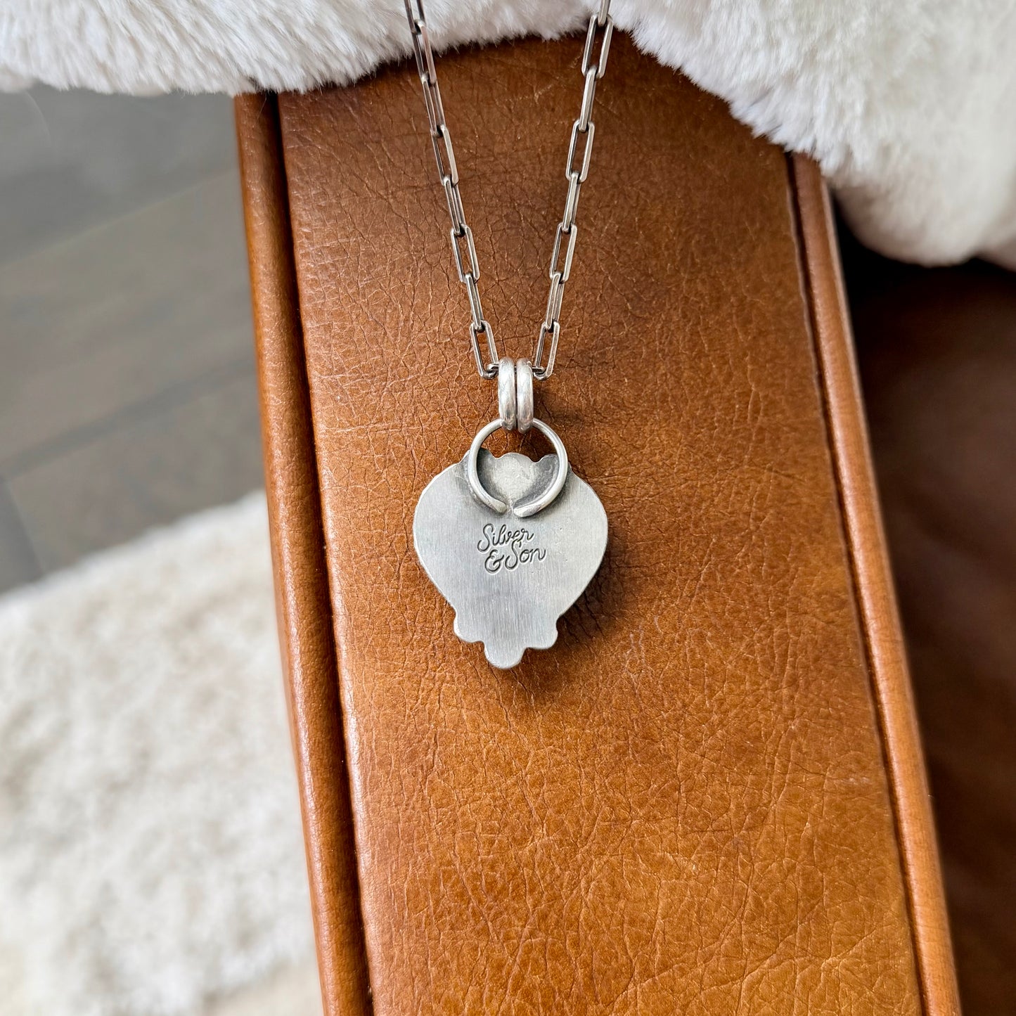 White Buffalo Heart Necklace