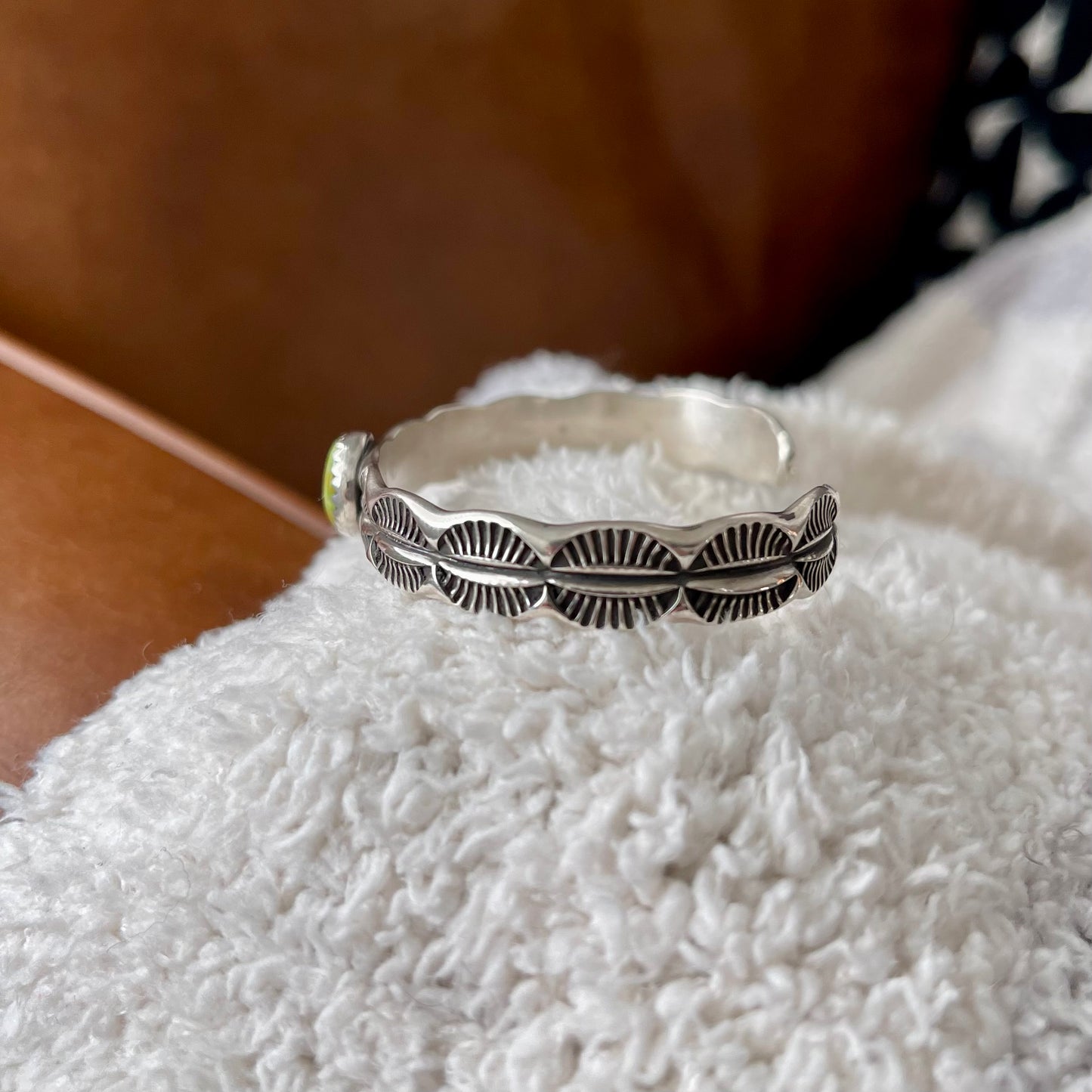 Sonoran Turquoise Stamped Stacker Cuff