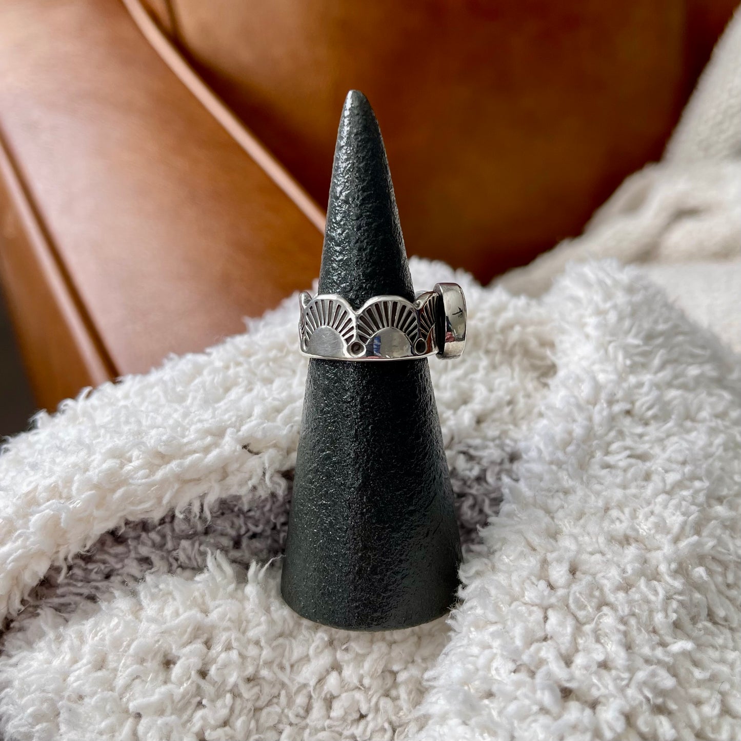 Royston Turquoise Crown Ring - Size 7.5