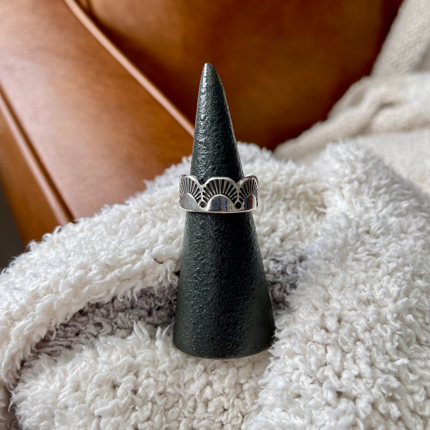 Royston Turquoise Crown Ring - Size 7.5