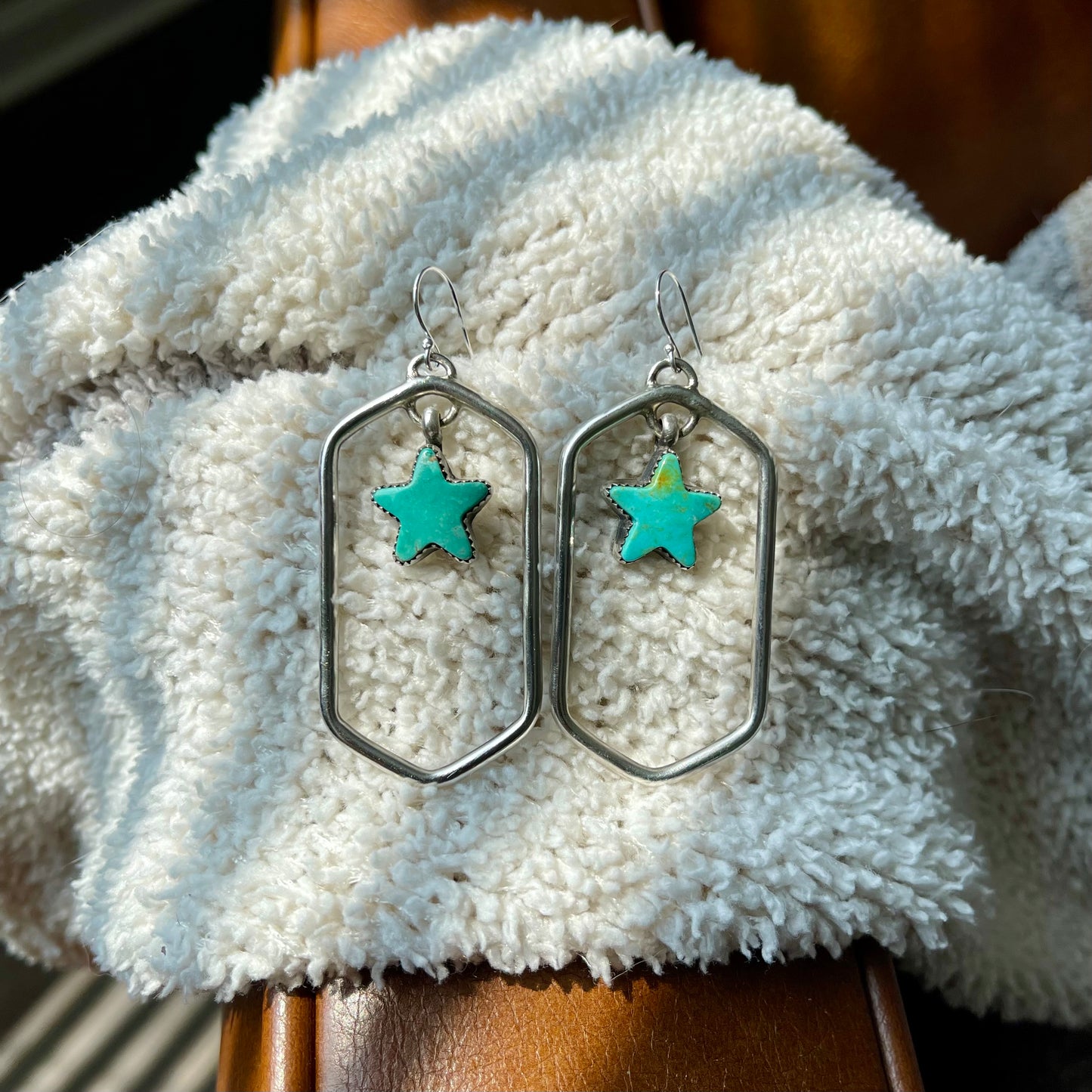 Dangle Turquoise Star Earrings