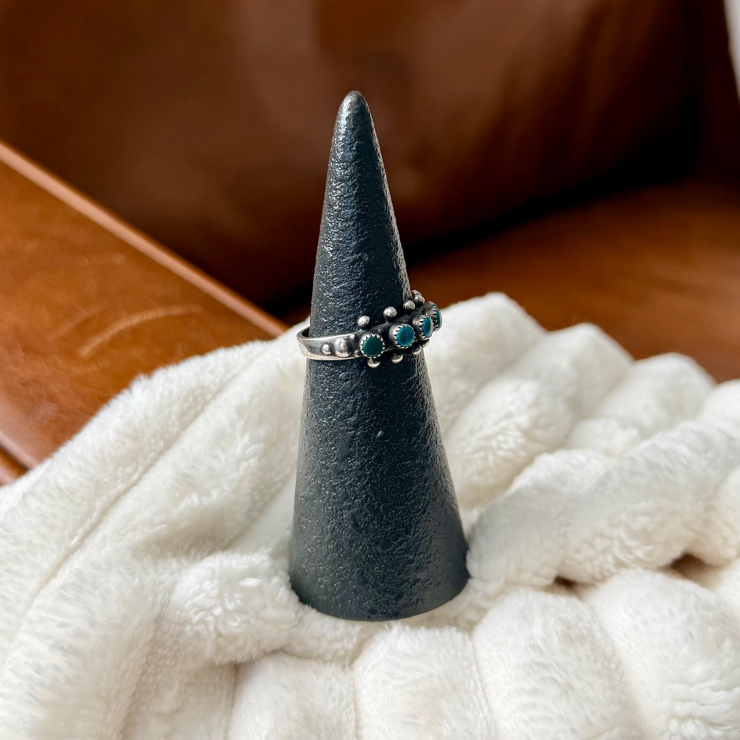 Vintage Zuni Snake Eye Ring - Size 7.5