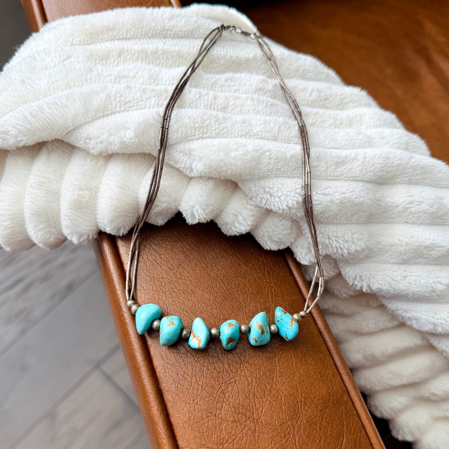Vintage Turquoise and Liquid Silver Necklace