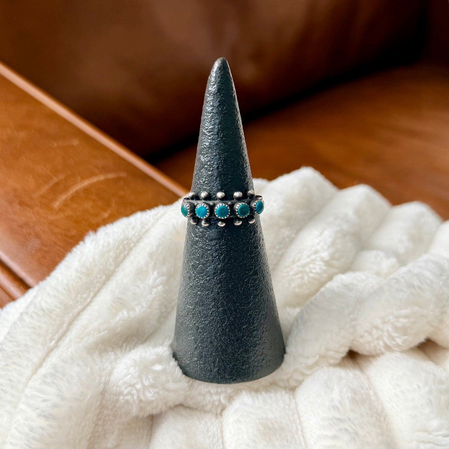 Vintage Zuni Snake Eye Ring - Size 7.5