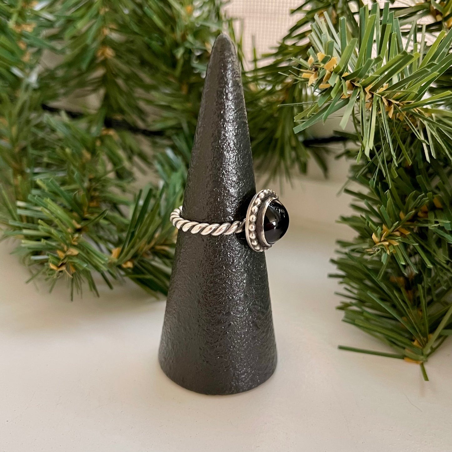 Onyx Stacker Ring - Size 8