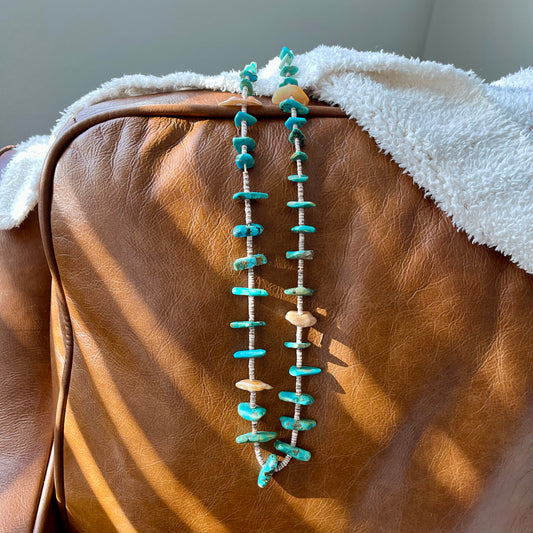 Vintage Turquoise and Spiny Bead Necklace