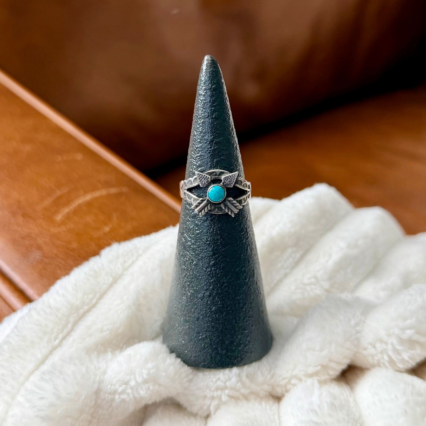 Vintage Fred Harvey Turquoise Ring - Size 6.5