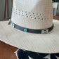 Stamped Concho Adjustable Leather Hat Band