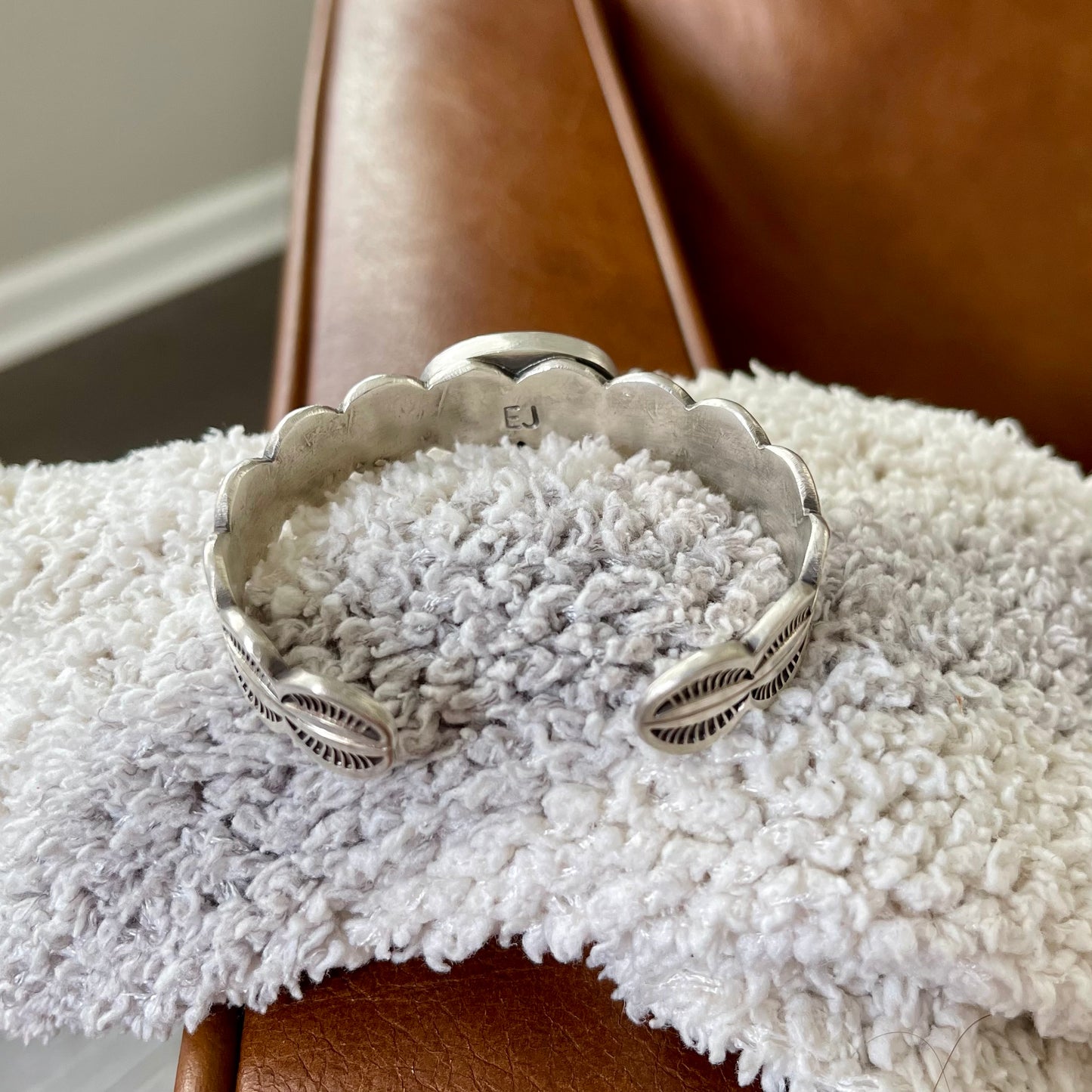 Turquoise Mountain Scalloped Cuff