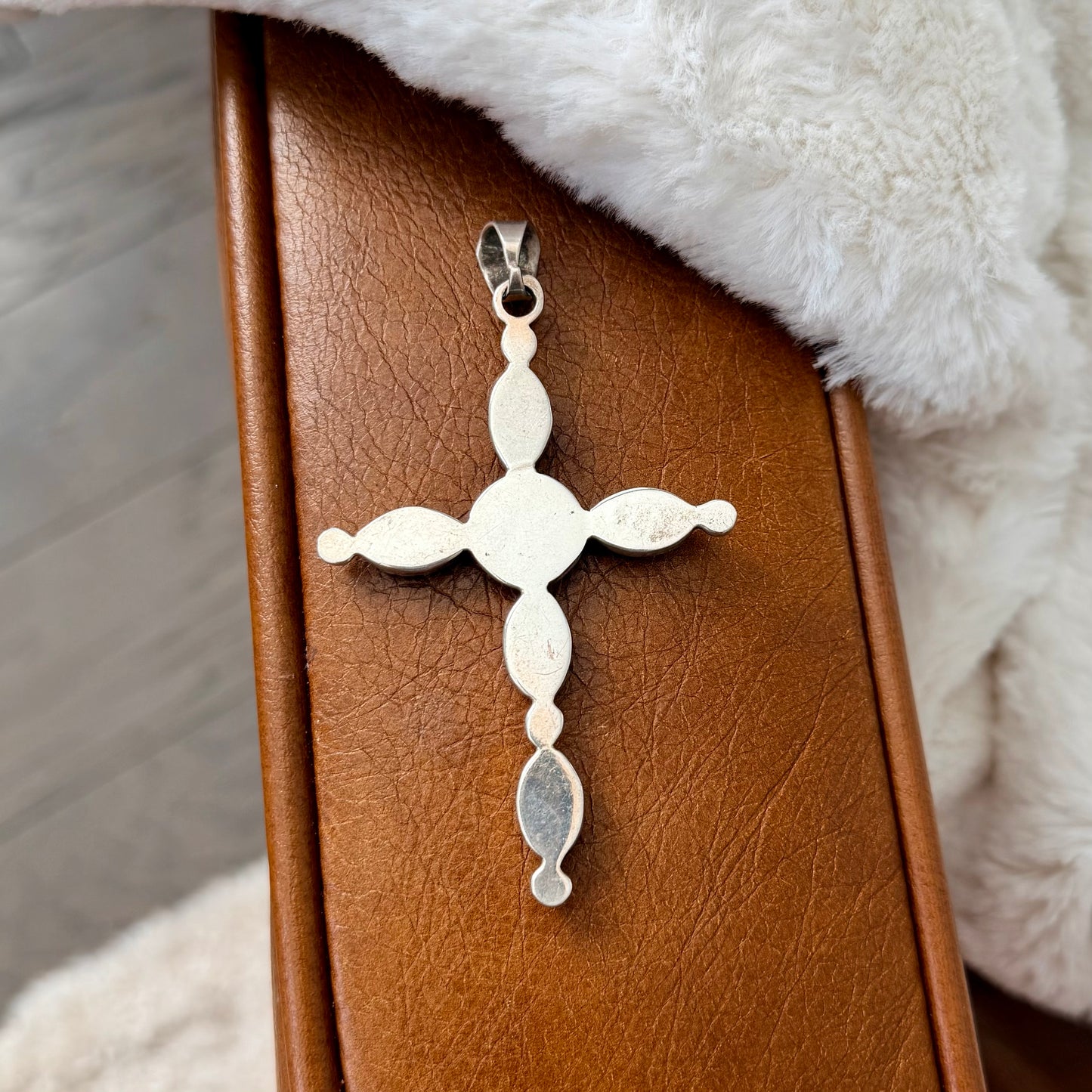 Vintage Taxco Onyx Cross Pendant