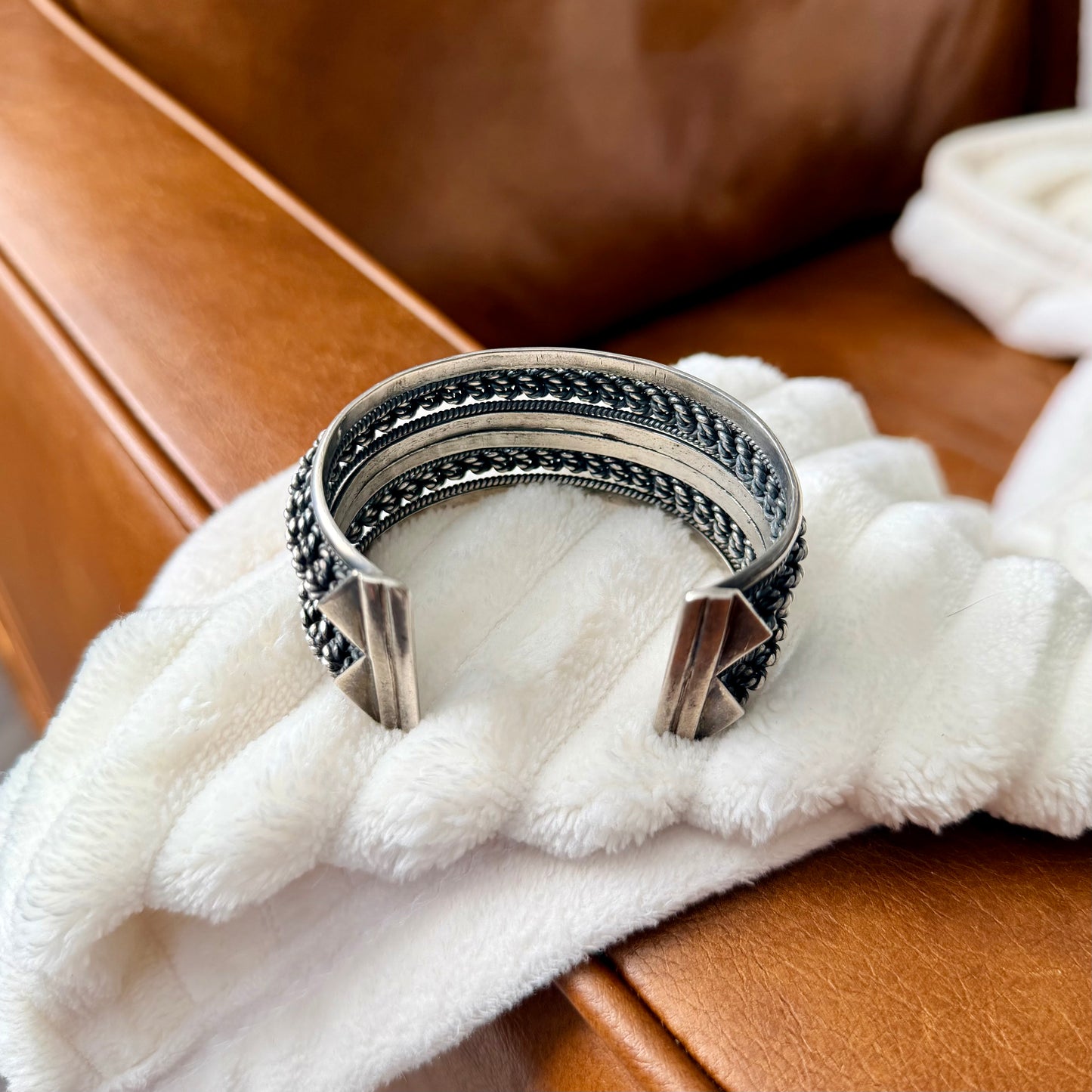 Vintage Taxco Double Twist Chunky Cuff