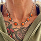 Orange Spiny Oyster Link Choker Necklace