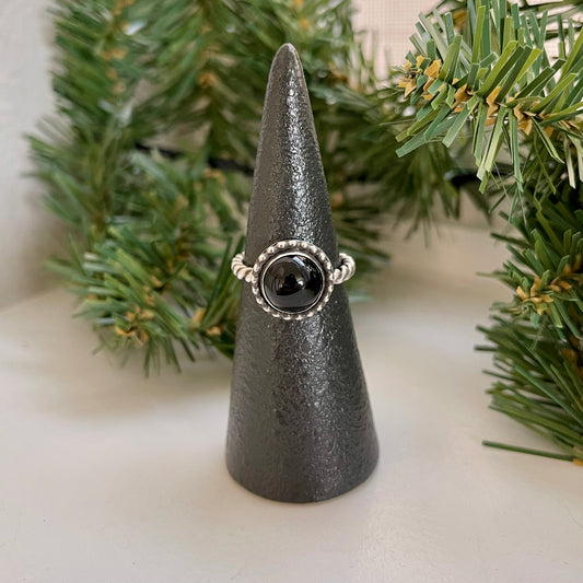Onyx Stacker Ring - Size 8