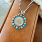 Kingman Turquoise Indian Head Nickel Necklace