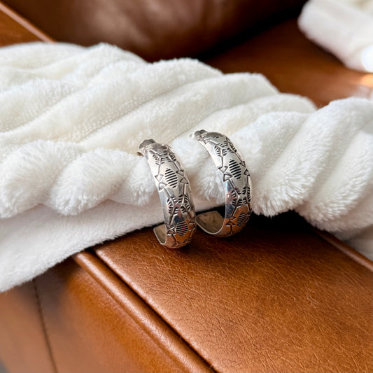 Vintage Stamped Hoop Earrings