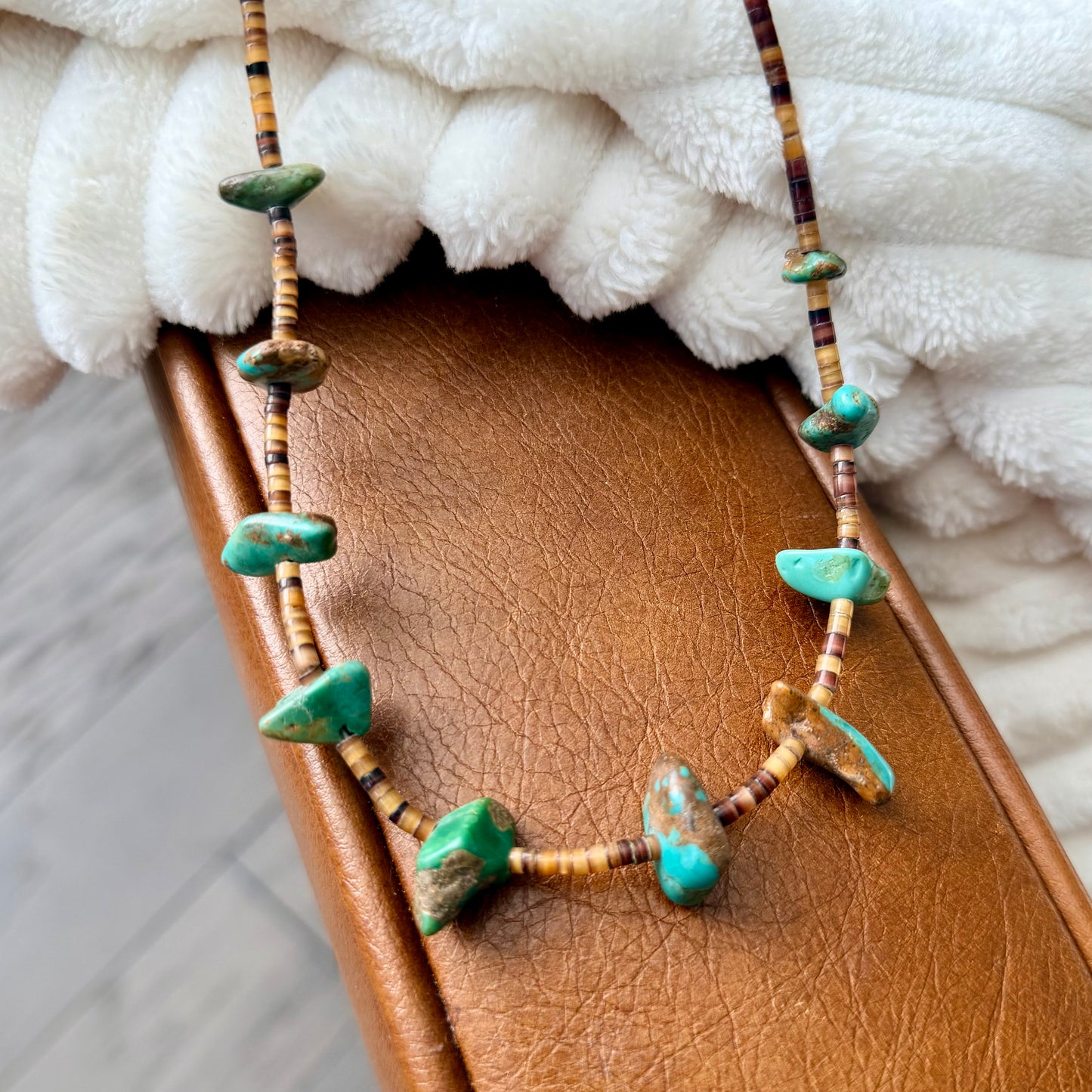 Vintage Turquoise and Heishi Bead Necklace