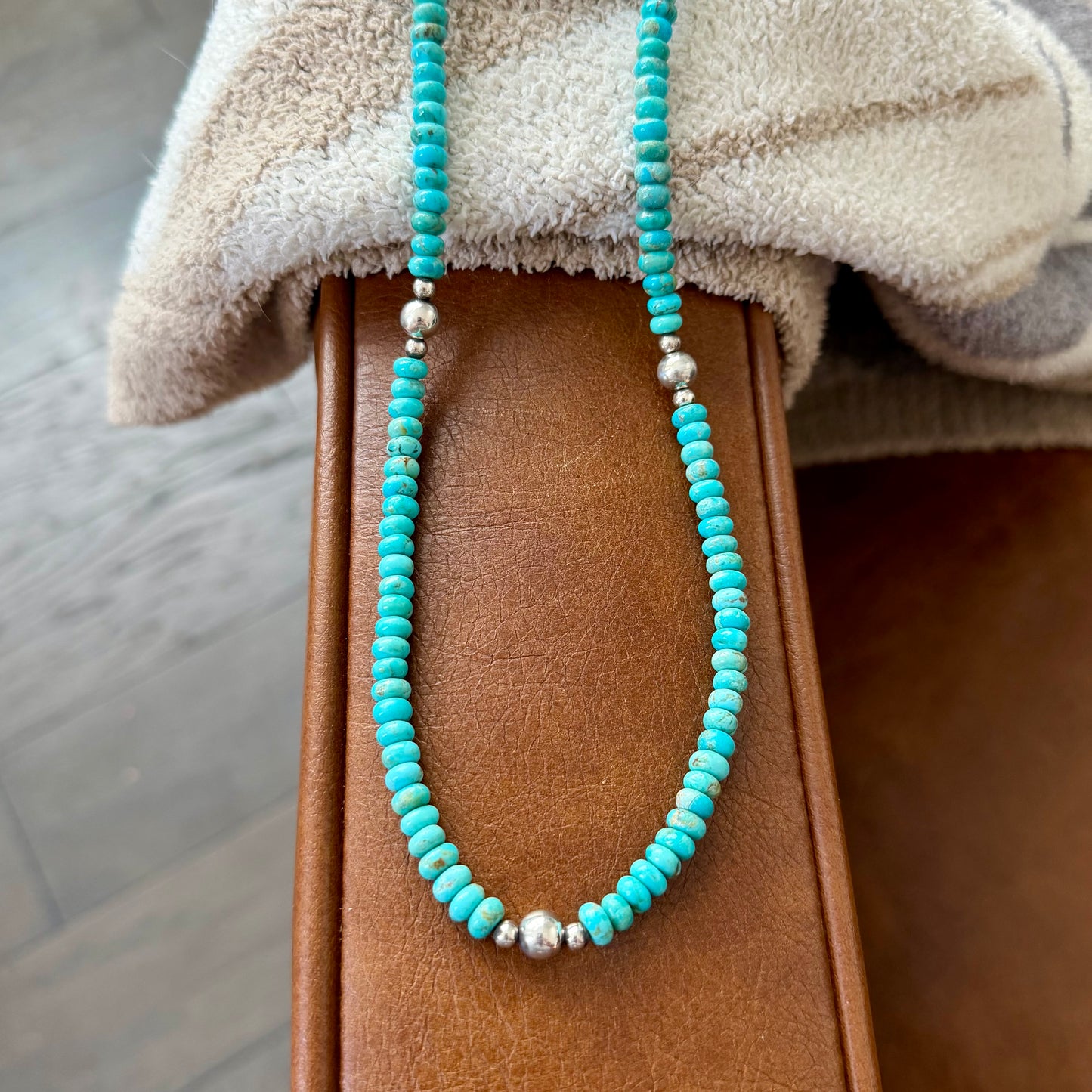 Kingman Turquoise Rondell Bead Necklace