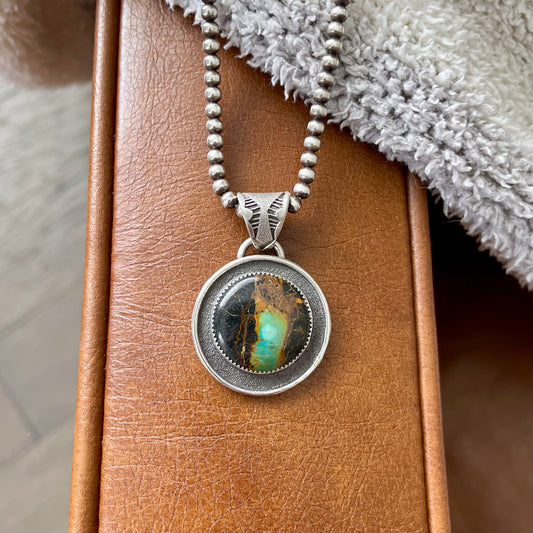 Blackjack Turquoise Cast Shadowbox Necklace