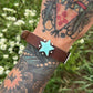 Chilean Turquoise Star Adjustable Leather Wrap Bracelet