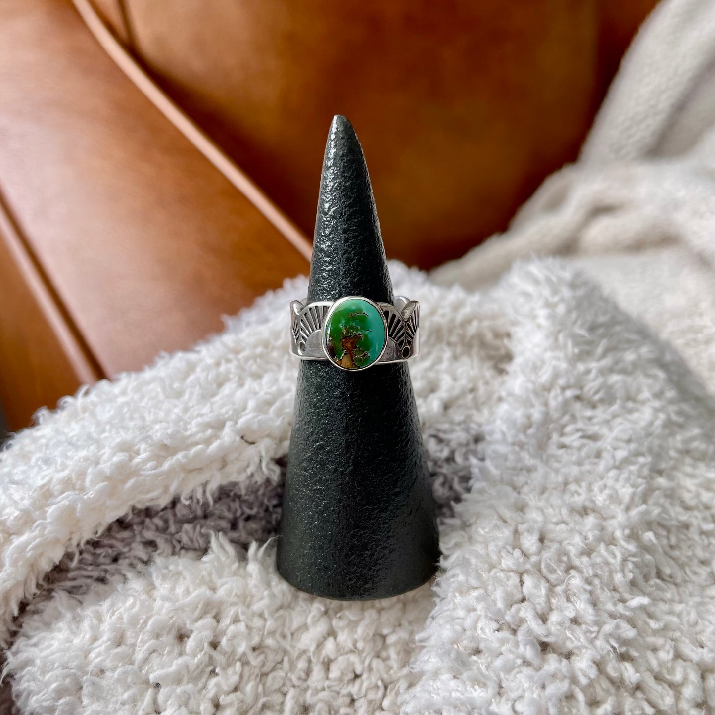 Royston Turquoise Crown Ring - Size 7.5