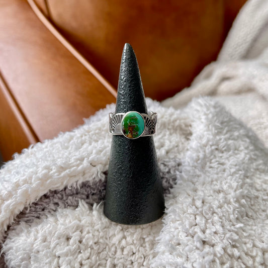 Royston Turquoise Crown Ring - Size 7.5