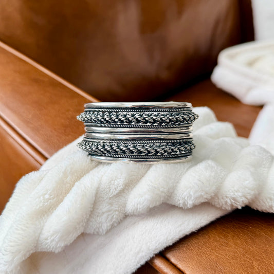 Vintage Taxco Double Twist Chunky Cuff