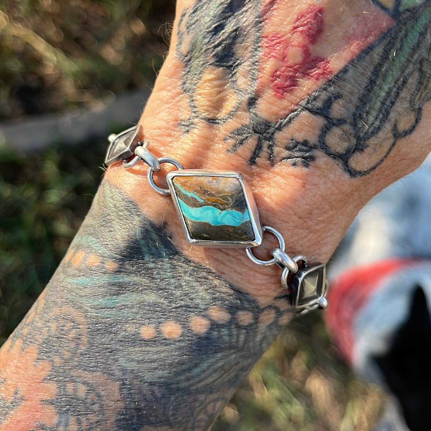 Tyrone Turquoise Diamond Link Bracelet