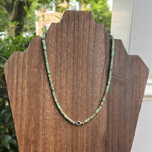 Turquoise & Silver Bead Necklace