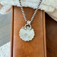 Kingman Turquoise Indian Head Nickel Necklace