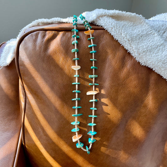 Vintage Turquoise and Spiny Bead Necklace