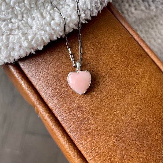 Pink Conch Heart Necklace