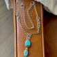 Number 8 Turquoise Two Stone Drop Necklace