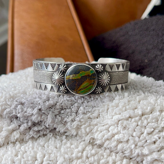 Blackjack Turquoise Chunky Stamped Cuff