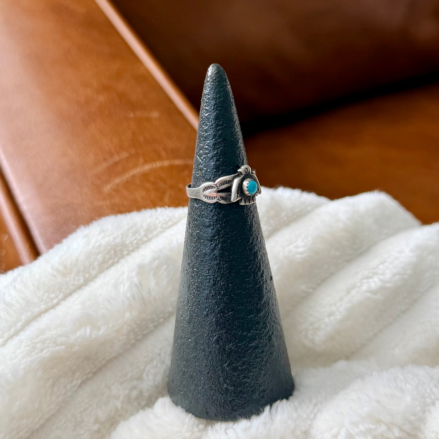 Vintage Fred Harvey Turquoise Ring - Size 4