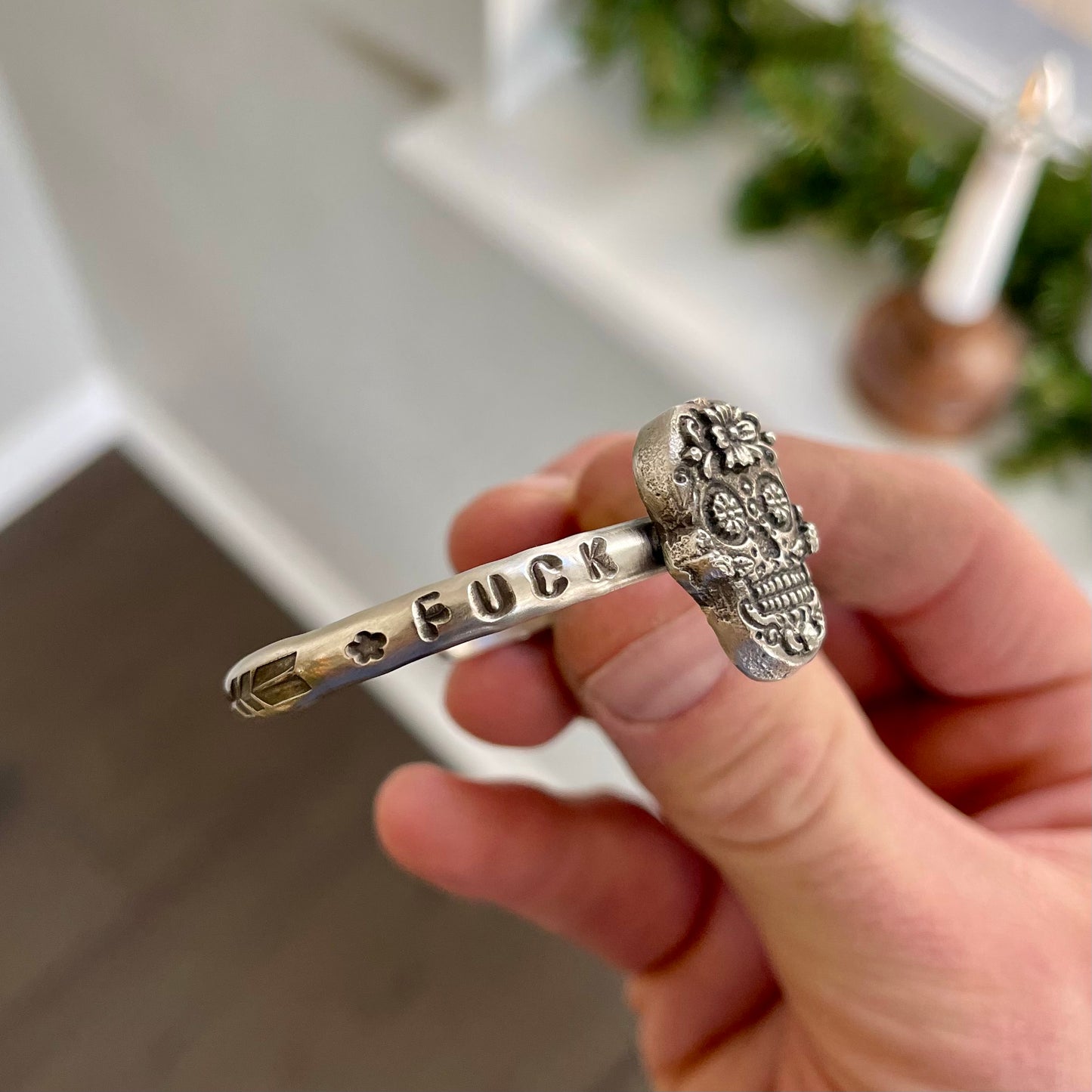 Fuck Off Sugar Skull Cuff