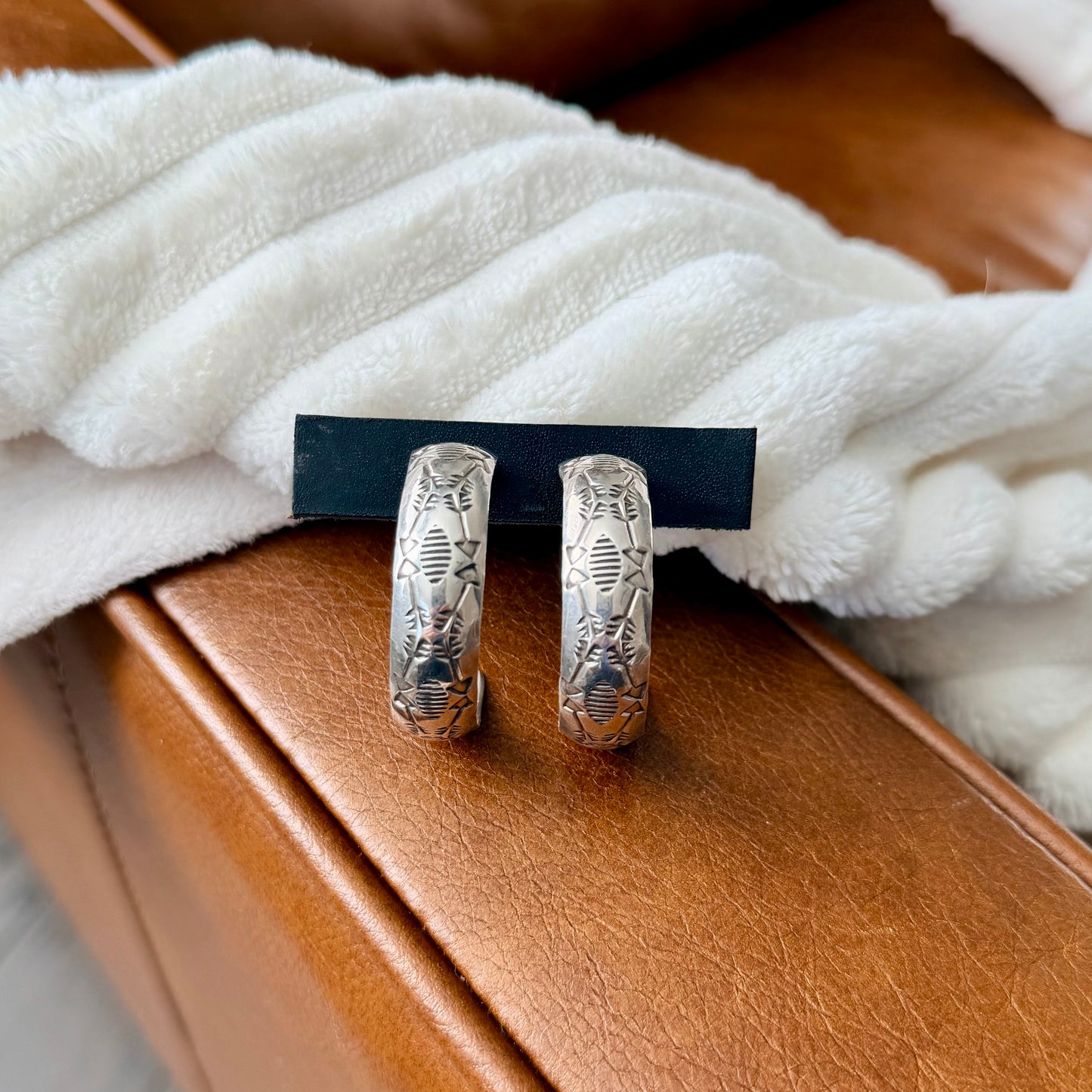 Vintage Stamped Hoop Earrings