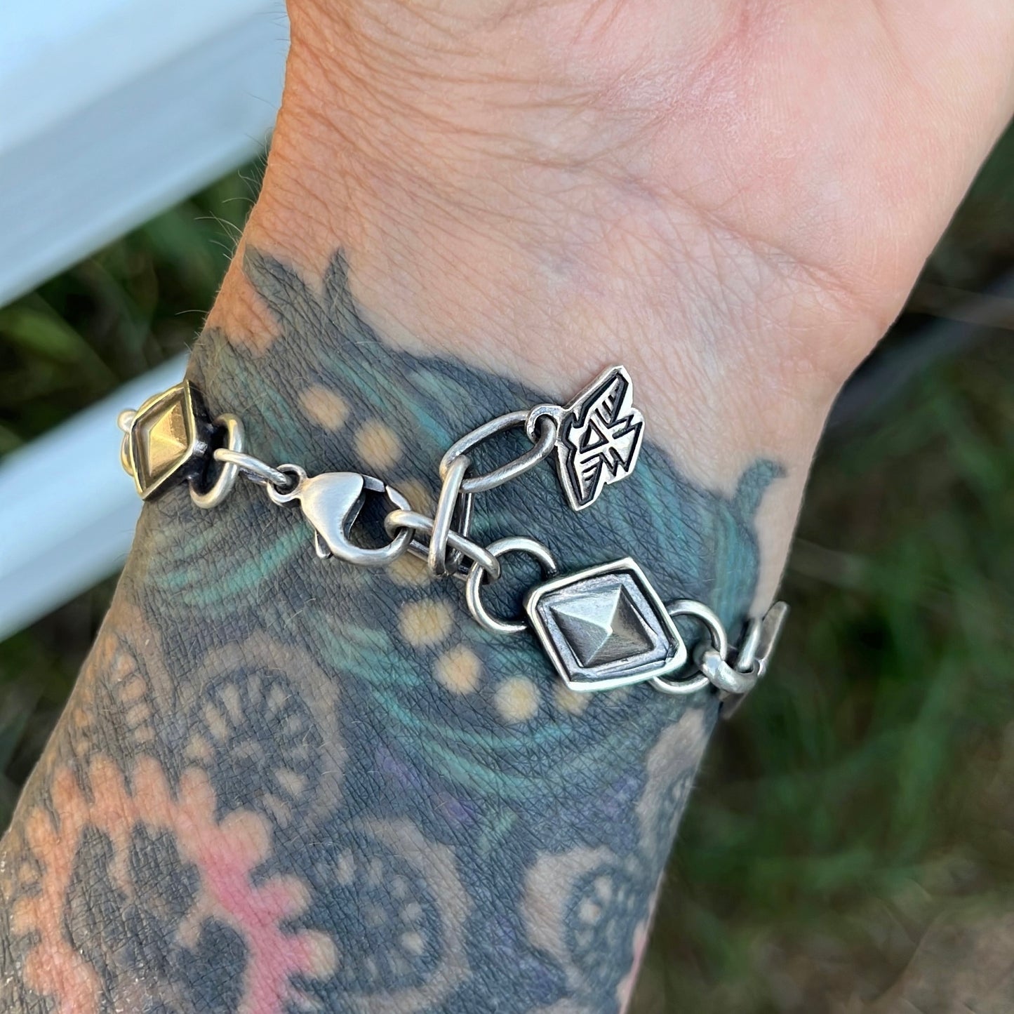 Tyrone Turquoise Diamond Link Bracelet