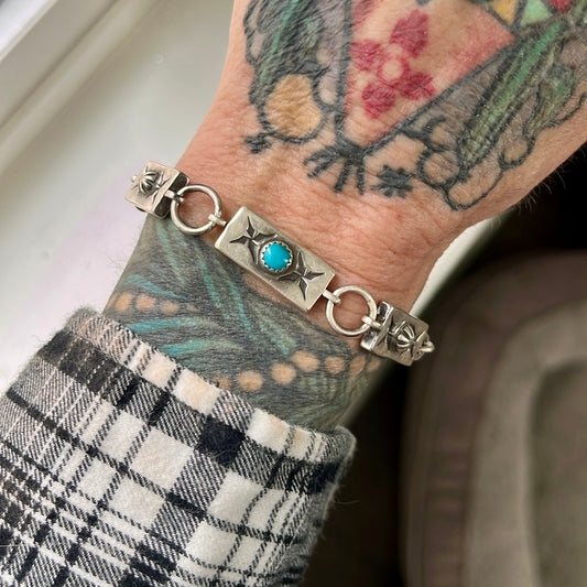 Turquoise Bar Link Bracelet