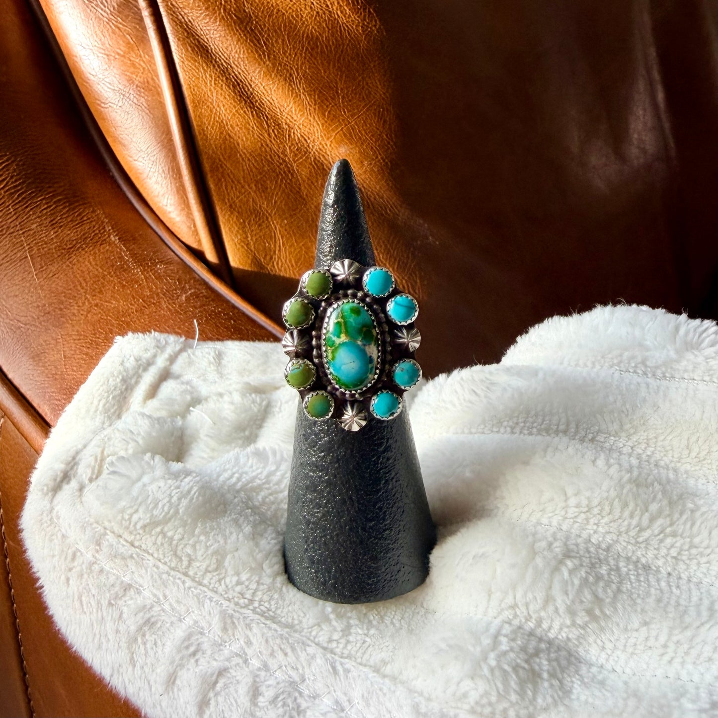 Sonoran Turquoise Cluster Ring - Size 7