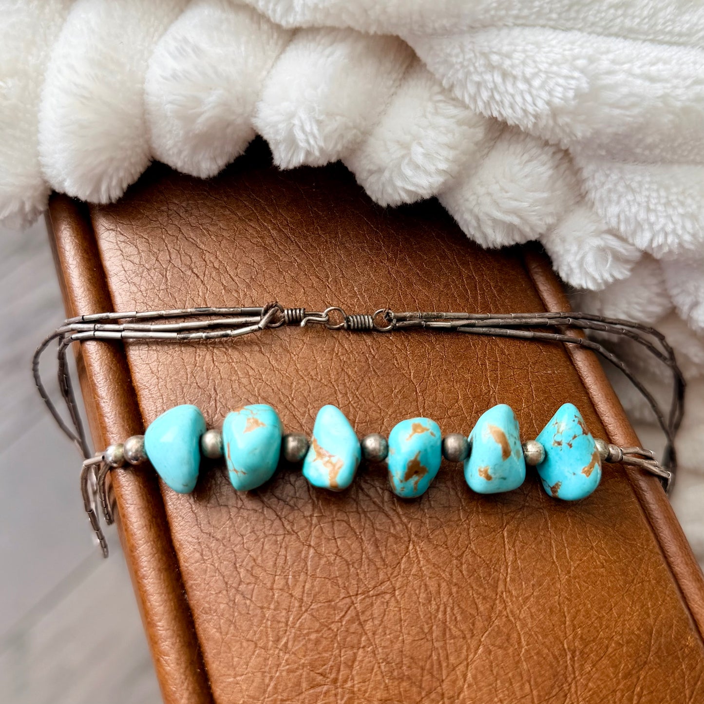 Vintage Turquoise and Liquid Silver Necklace