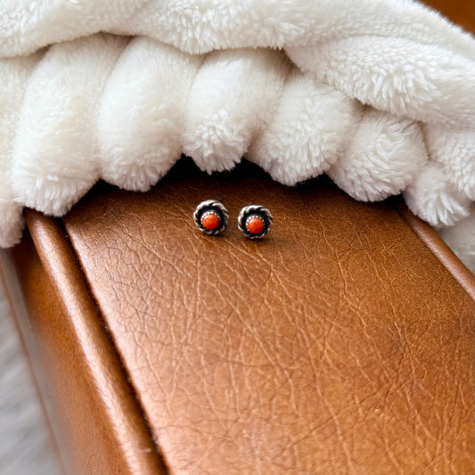 Vintage Coral Stud Earrings